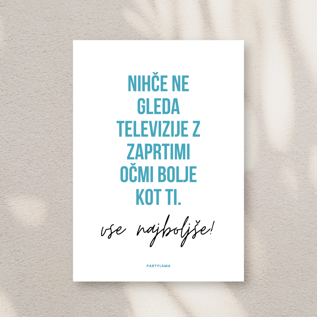 Kartica - Nihče ne gleda televizije bolje kot ti