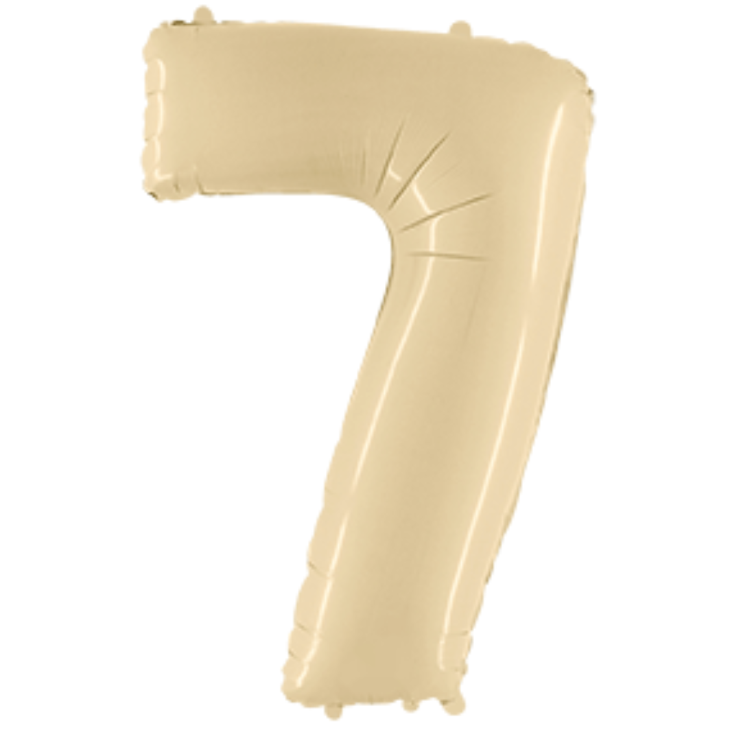 Balon broj - 7, Satin Cream (bež), 102 cm