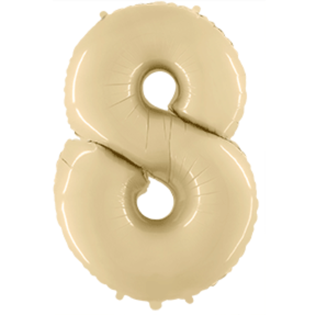 Balon broj - 8, Satin Cream (bež), 102 cm