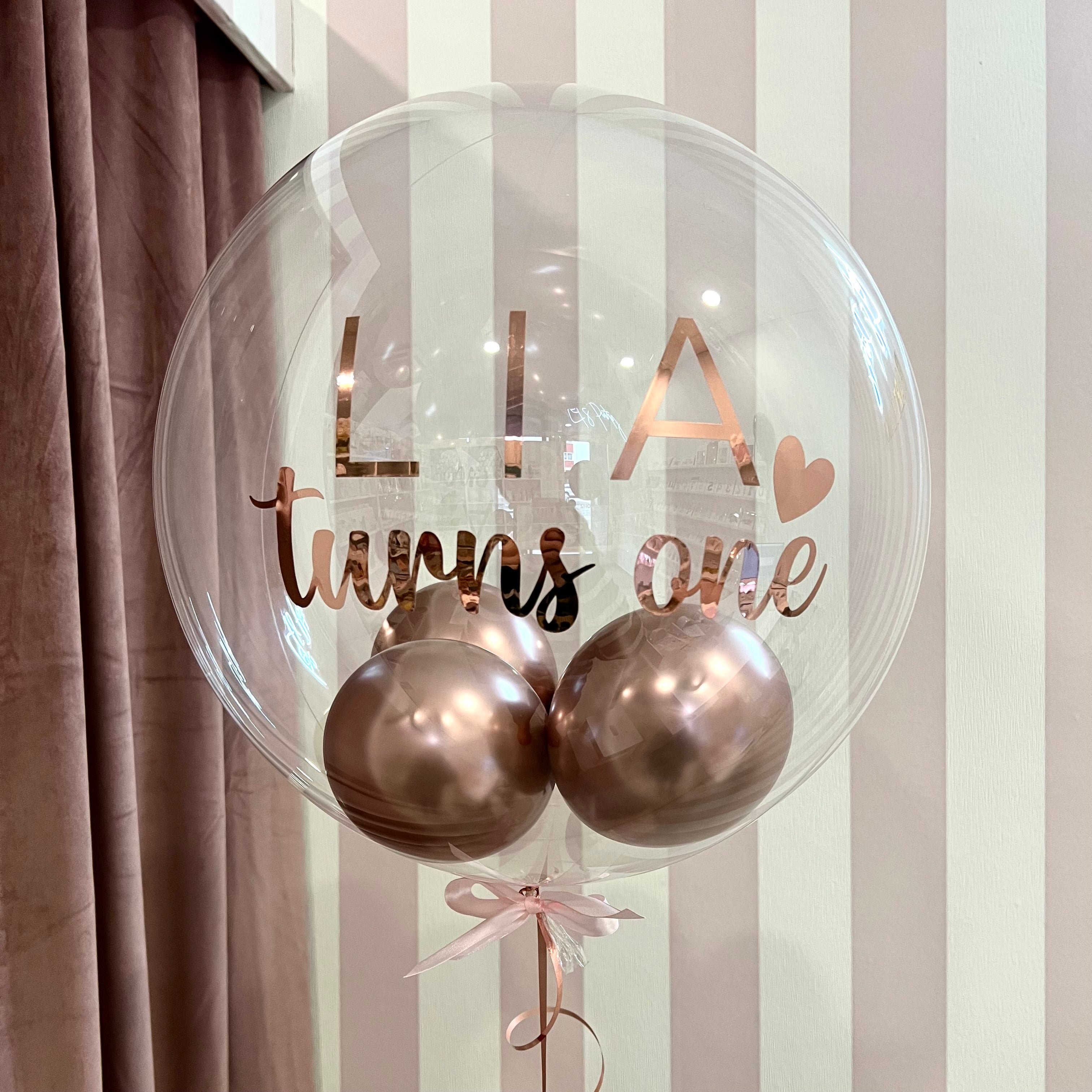 Helij Bubble balon - Napis po naročilu