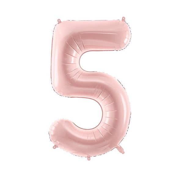 Balon folija številka svetlo roza / puder roza