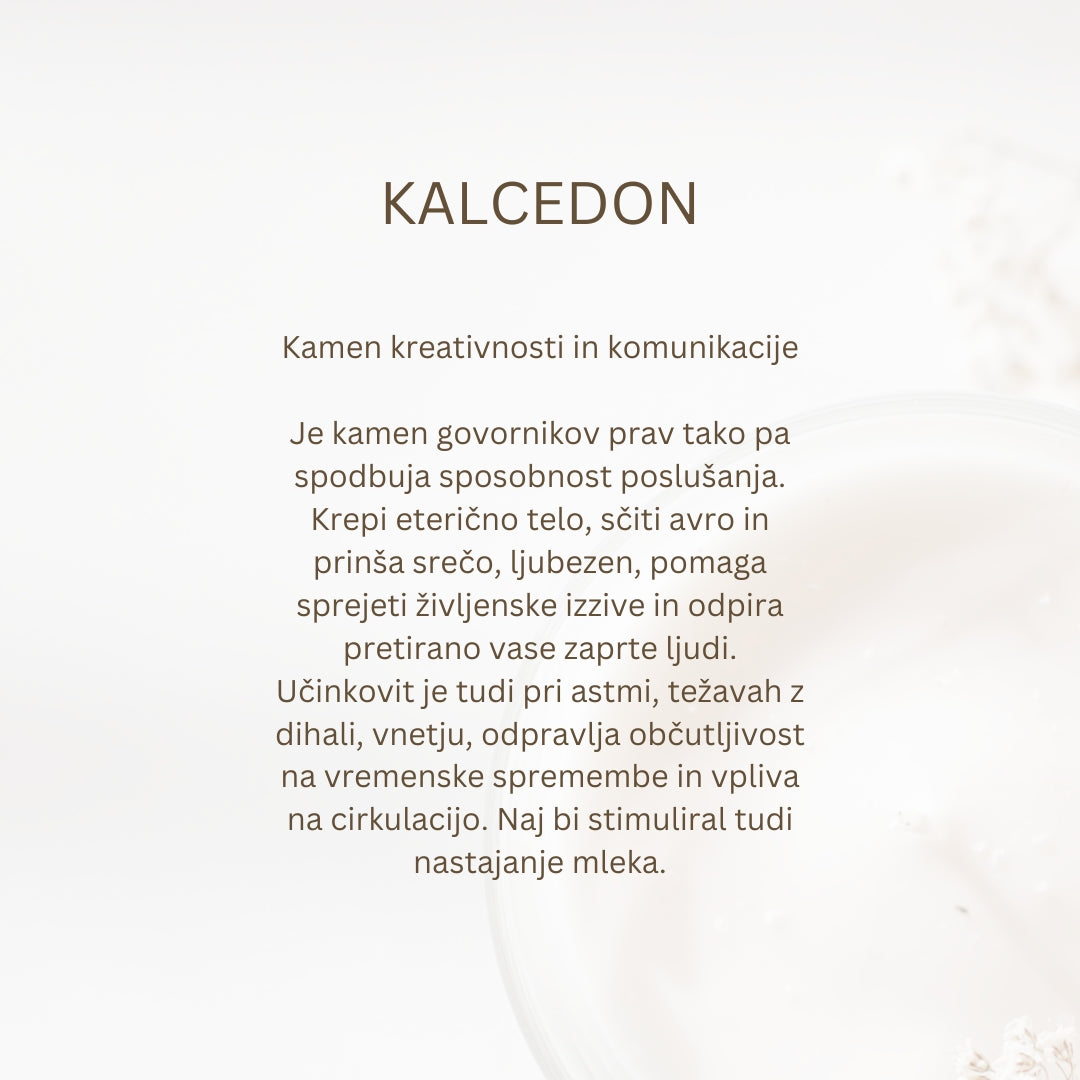 Ogrlica - Kalcedon, pozlaćena