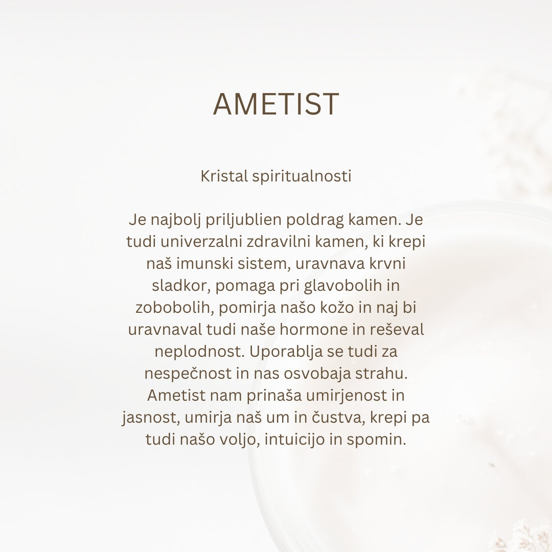 Ogrlica - Ametist, pozlaćena 14k