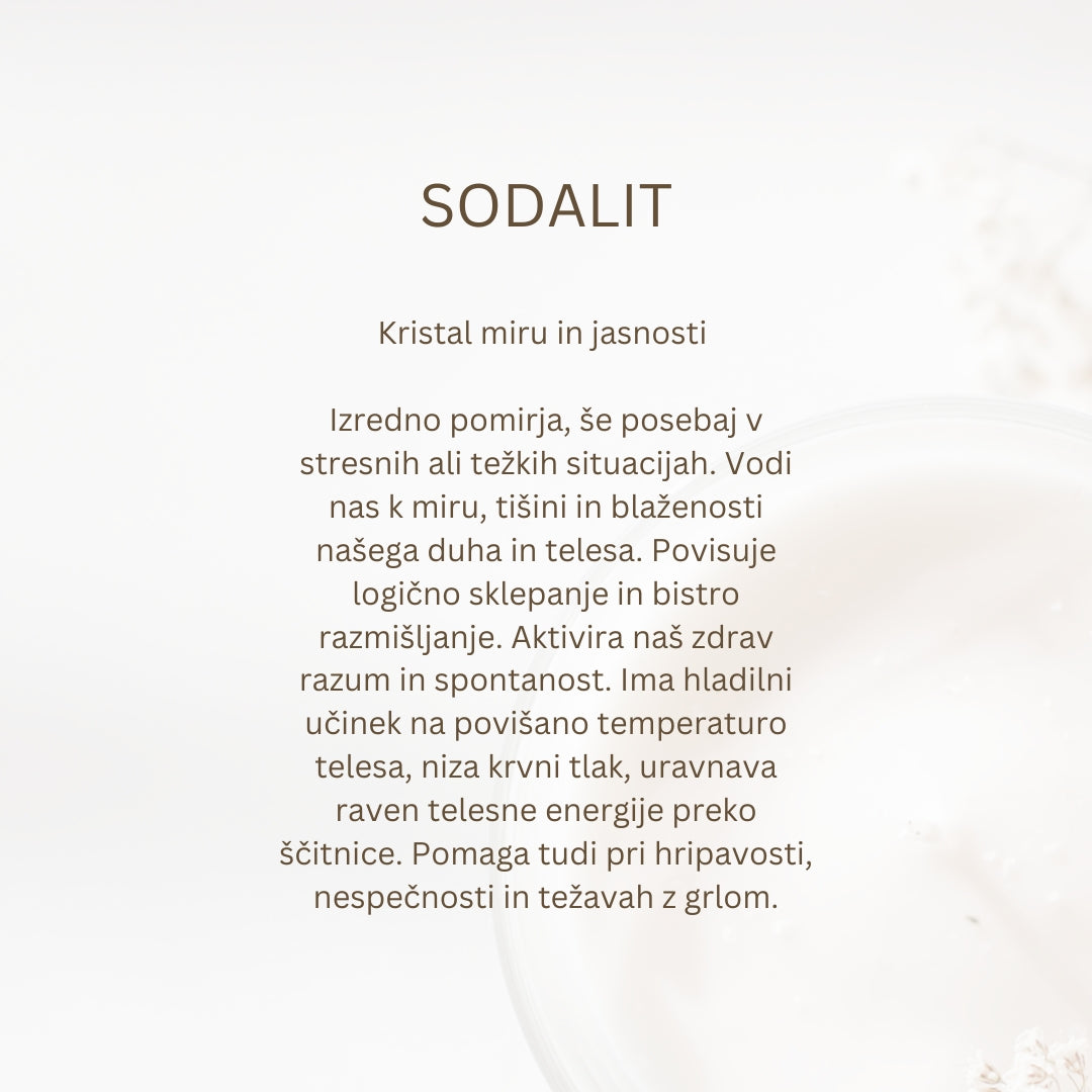 Ogrlica - Sodalit, pozlaćena 14k
