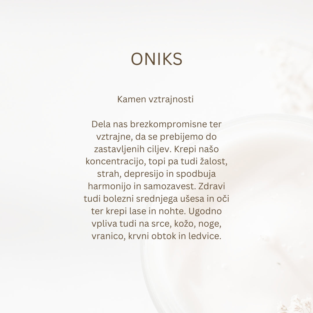 Ogrlica - Oniks, pozlaćena 14k