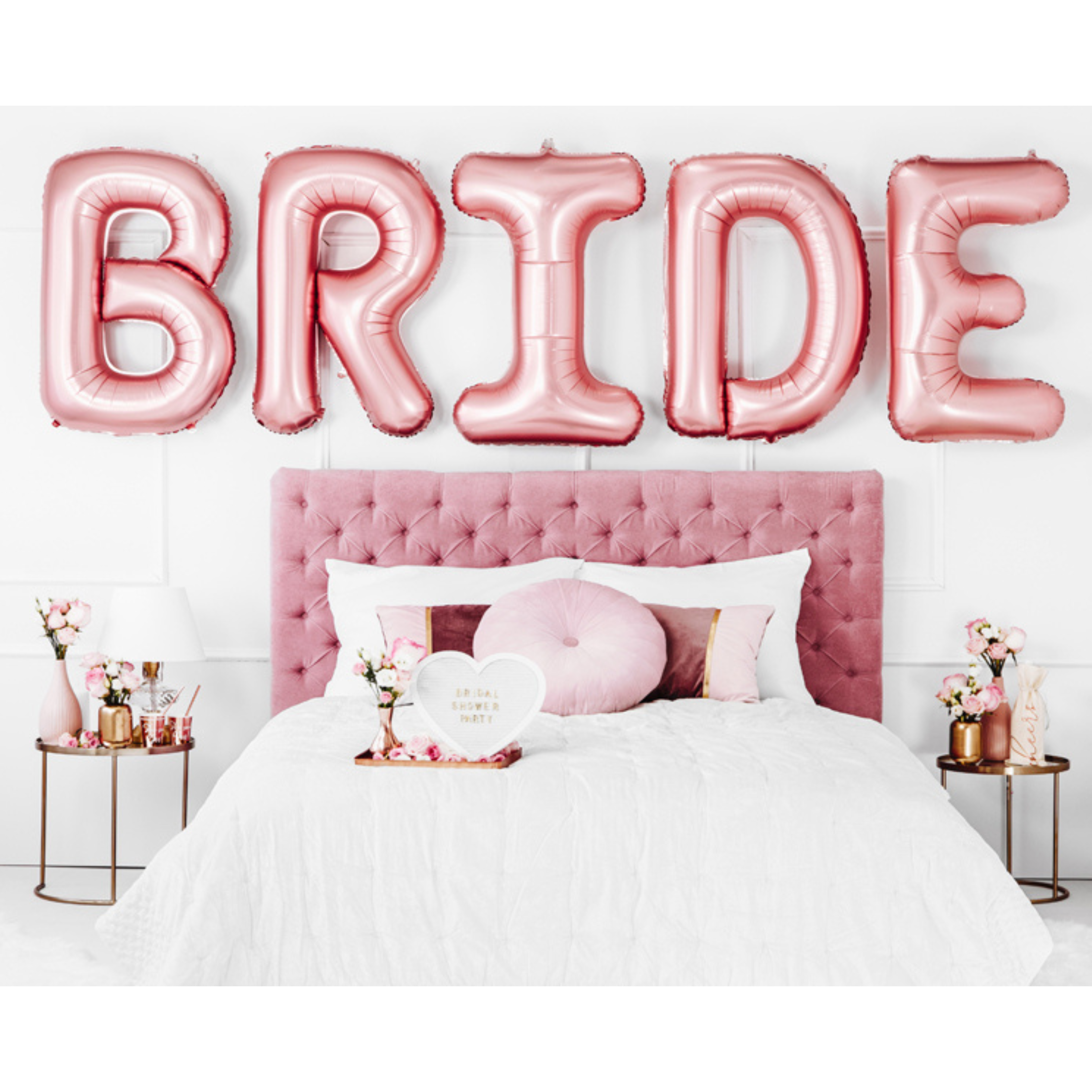 Folija natpis - Bride XL 280x86cm, rose gold