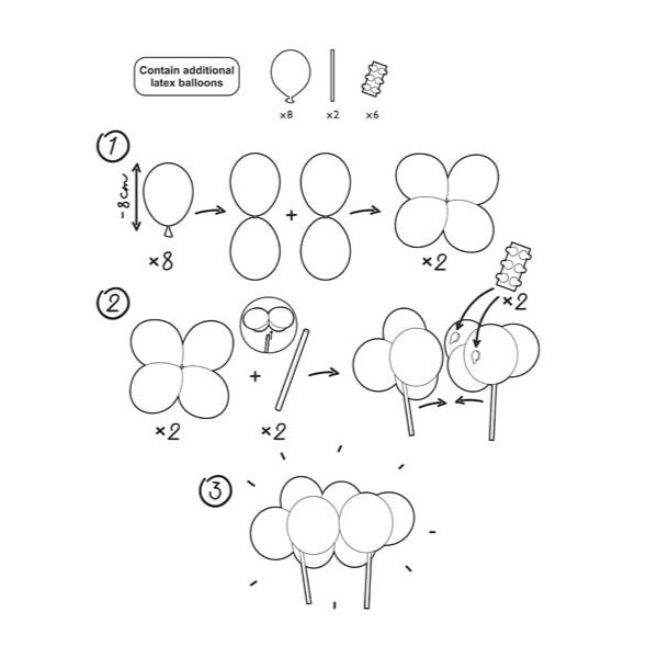 Balloon cake topper - Plavi