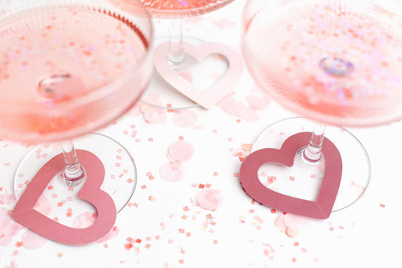 Markeri za čaše - Hearts pink mix