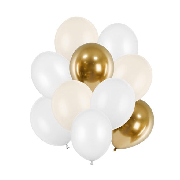 Paket balona - White & gold, 10 kom