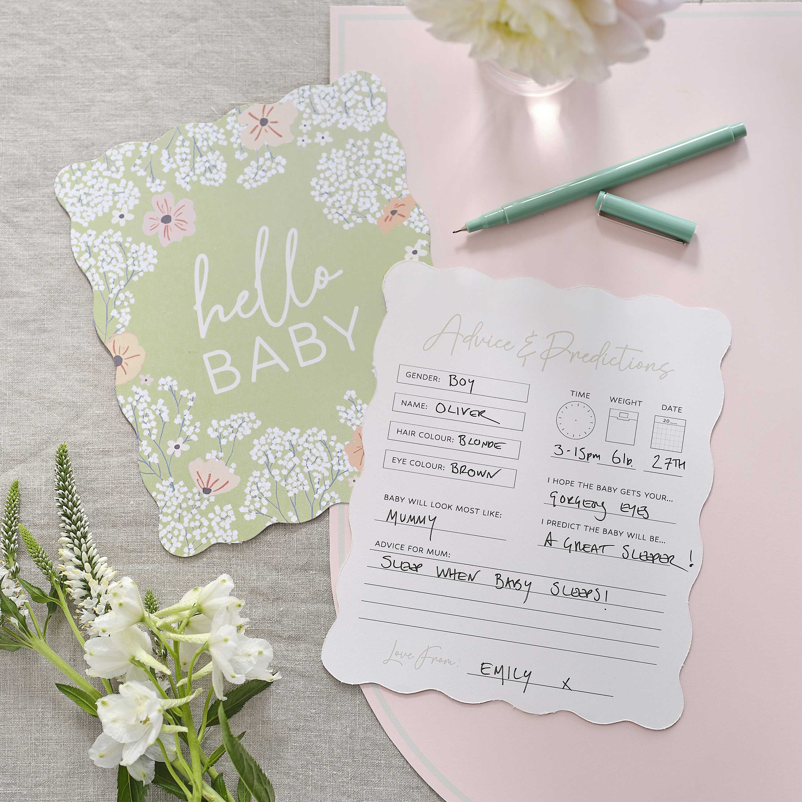 Kartice za baby shower - Igra pogađanja