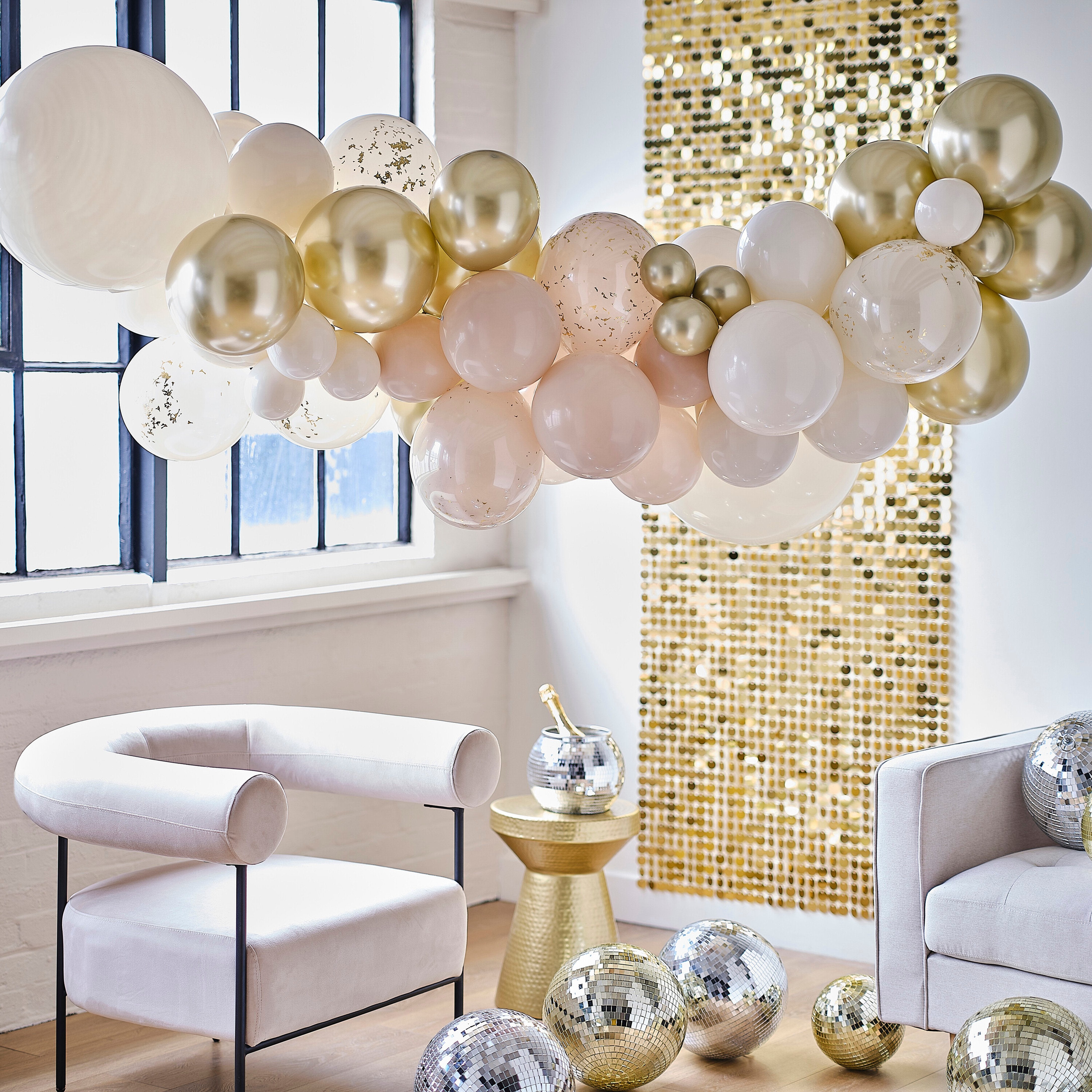 Luk od balona Ginger Ray - Gold & Neutral