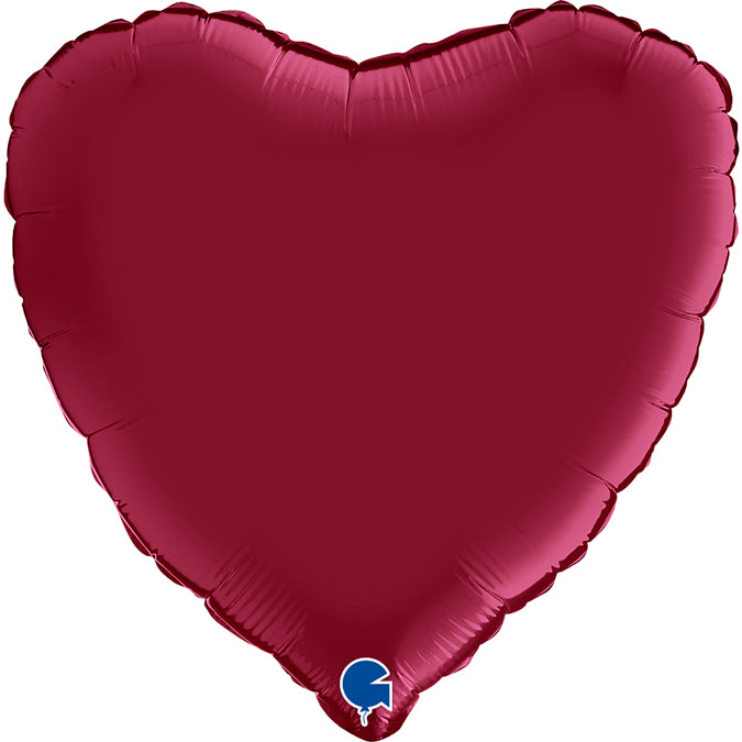 Balon od folije - Srce, saten trešnja (91 cm)