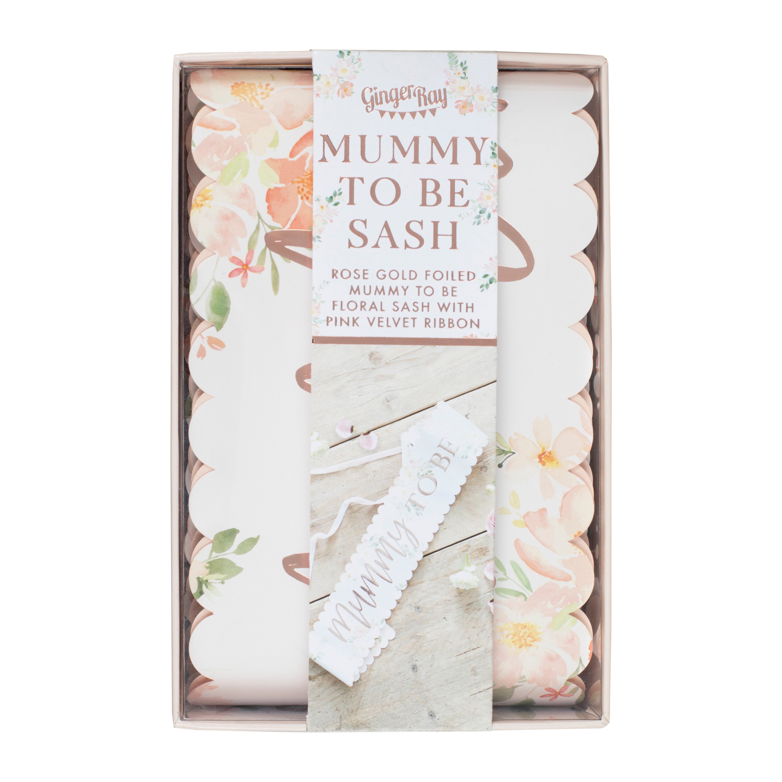 Lenta Ginger Ray - Mummy to be, Floral Rose Gold