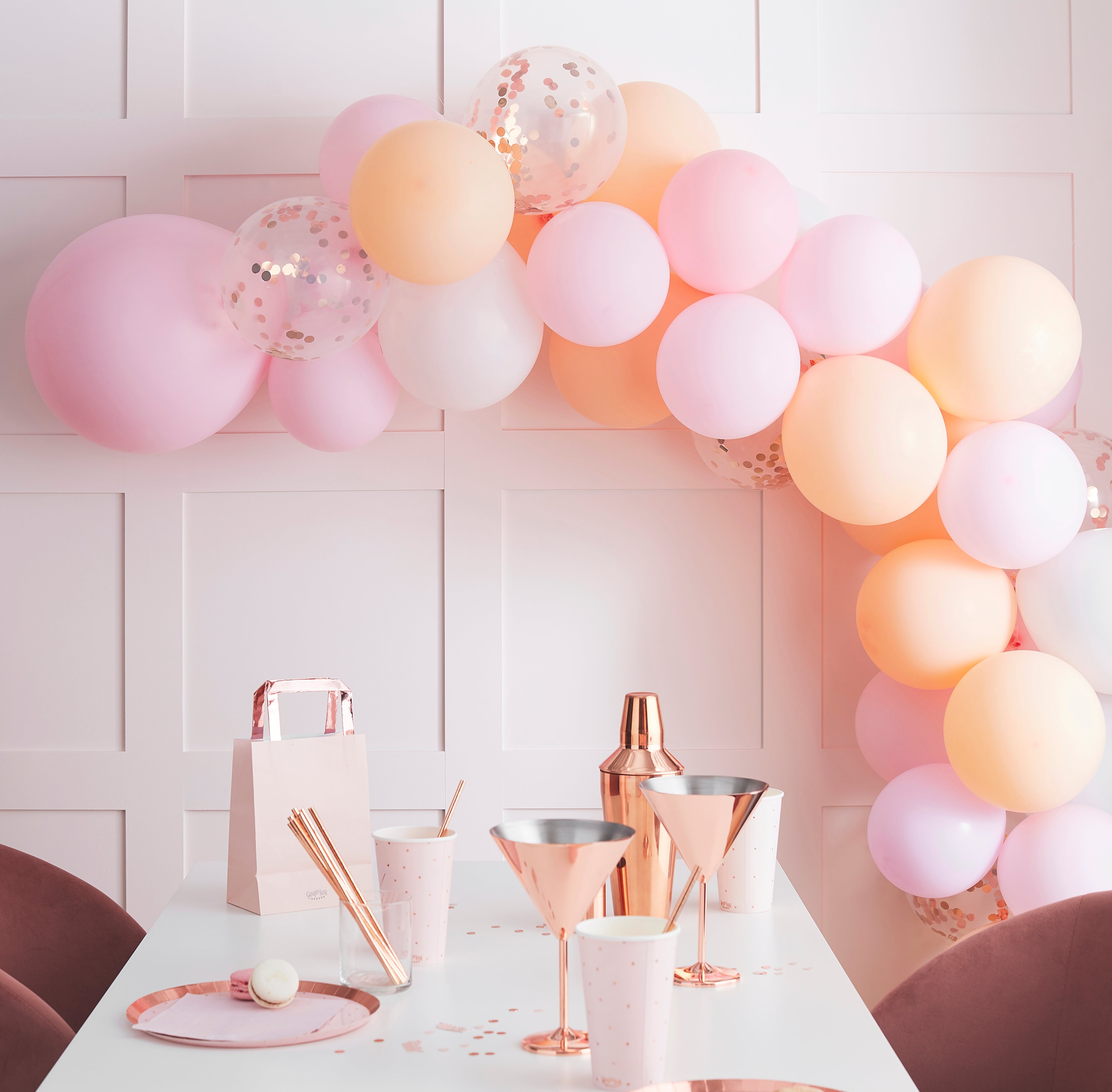 Balonska girlanda Ginger Ray - Matte Peach & Pink
