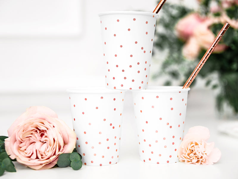 Papirnate čaše - Rose gold dots