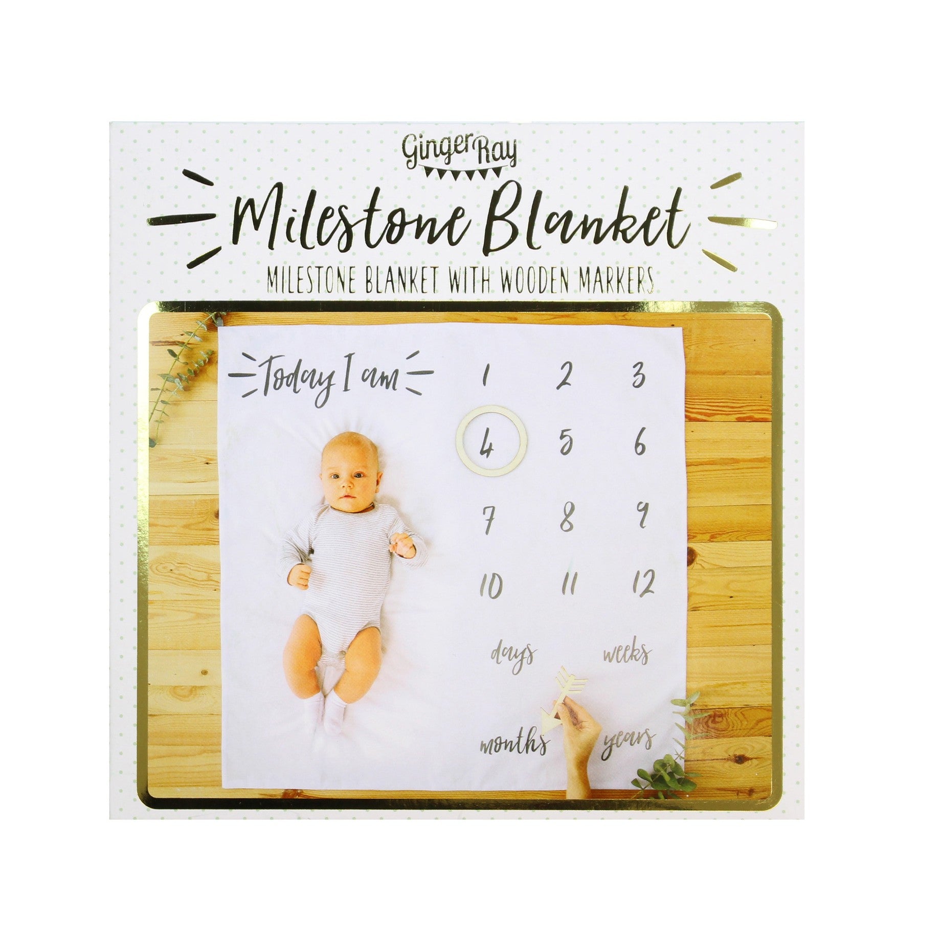 Ginger Ray Milestone Blanket - Oh Baby