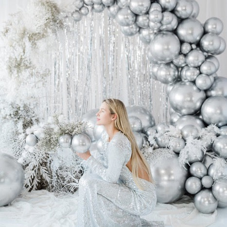 Jumbo balon - Glossy Silver, 60 cm
