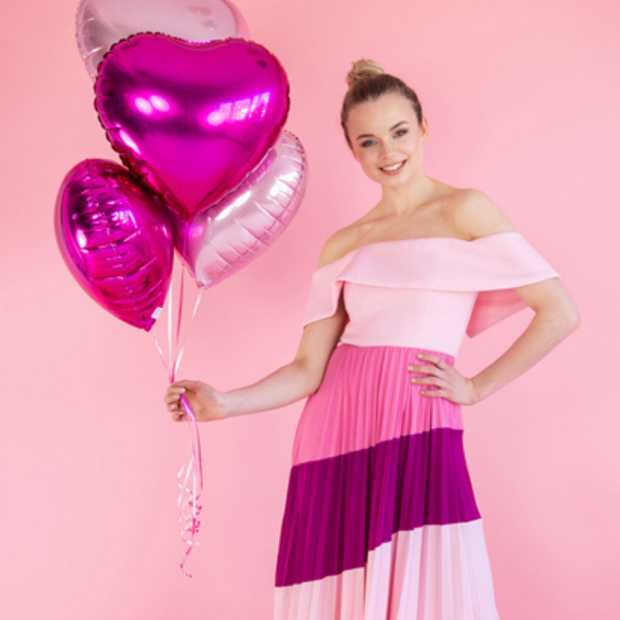 Balon od folije - Srce, magenta roza (1 kom)
