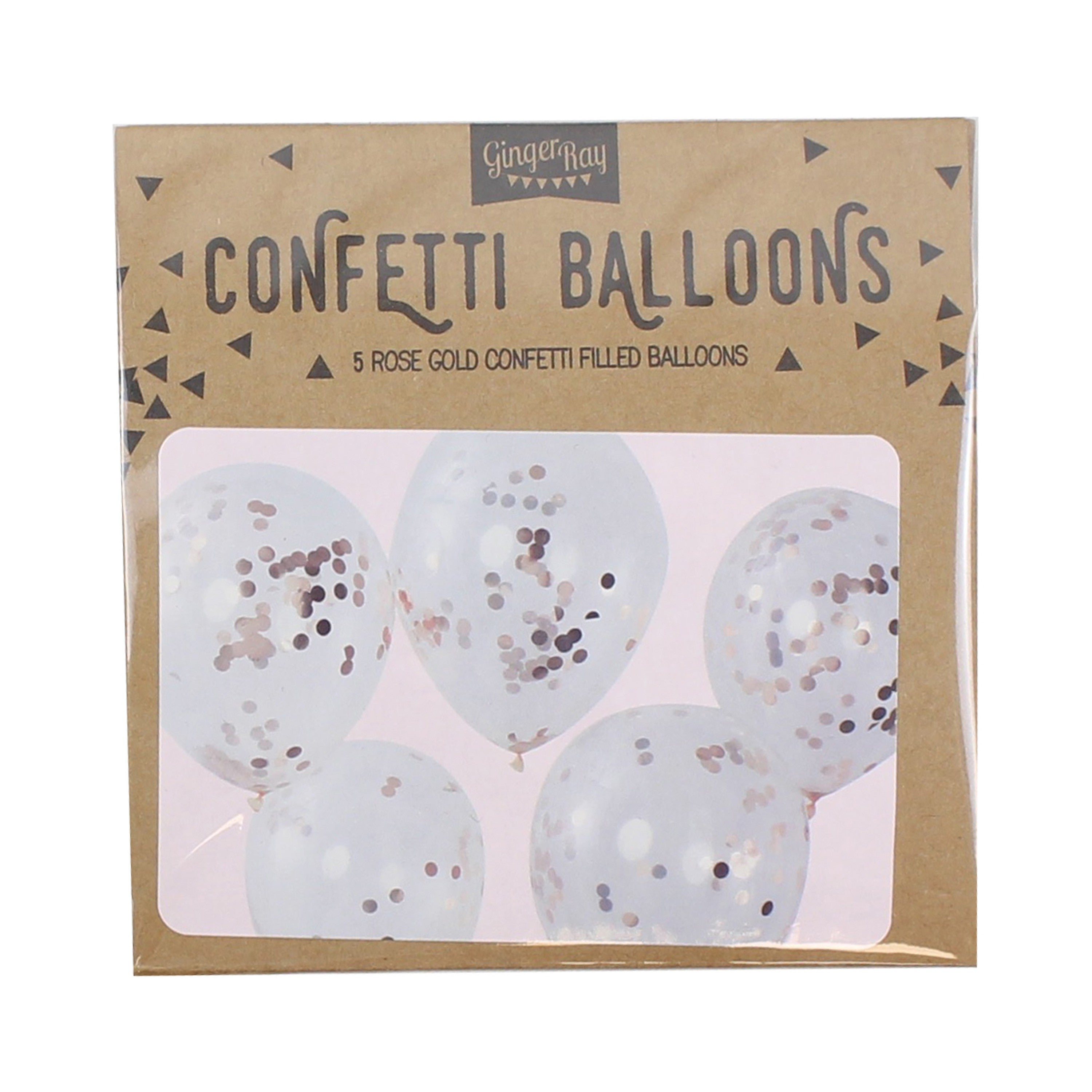 Lateks baloni s konfetima Ginger Ray - Rose Gold