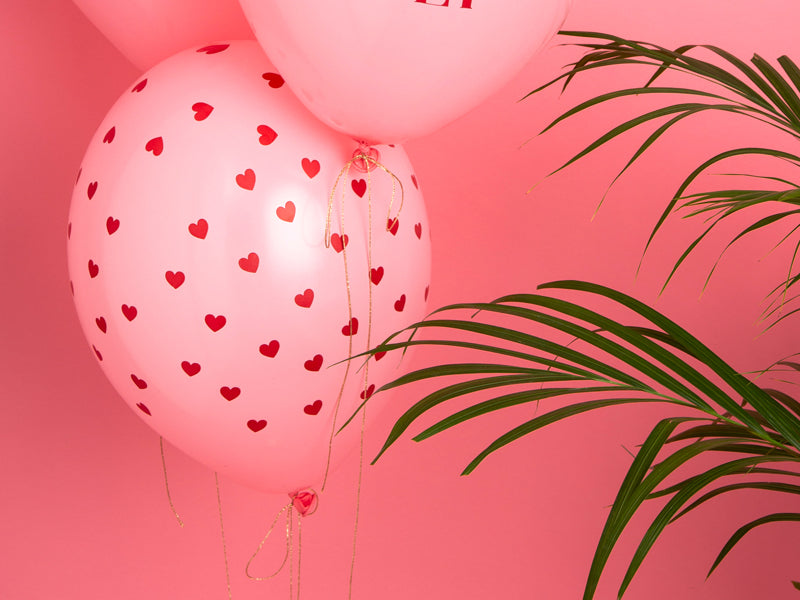 Jaki baloni - Hearts, Pastel Baby Pink