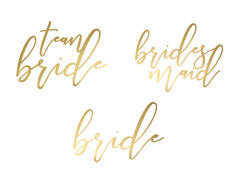 Tetovaže za djevojačko večer - Team Bride, Gold