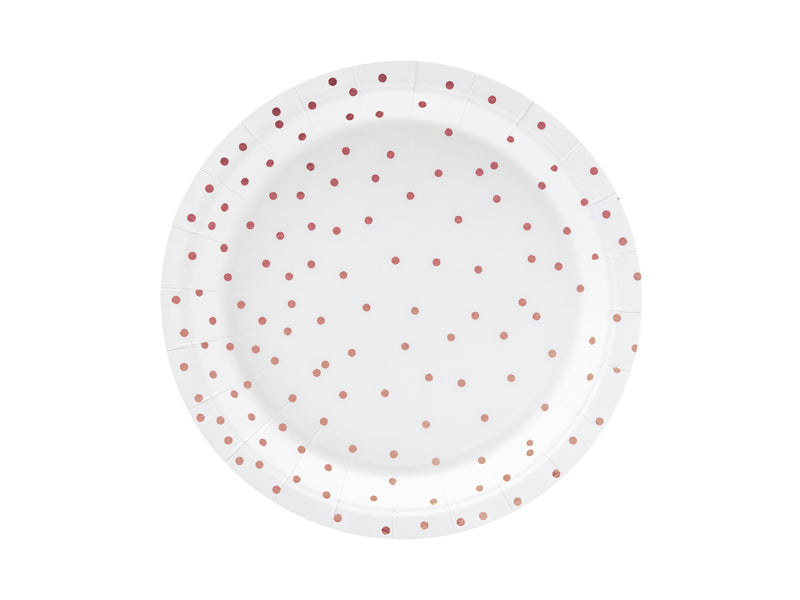Papirnati tanjuri - Rose gold dots