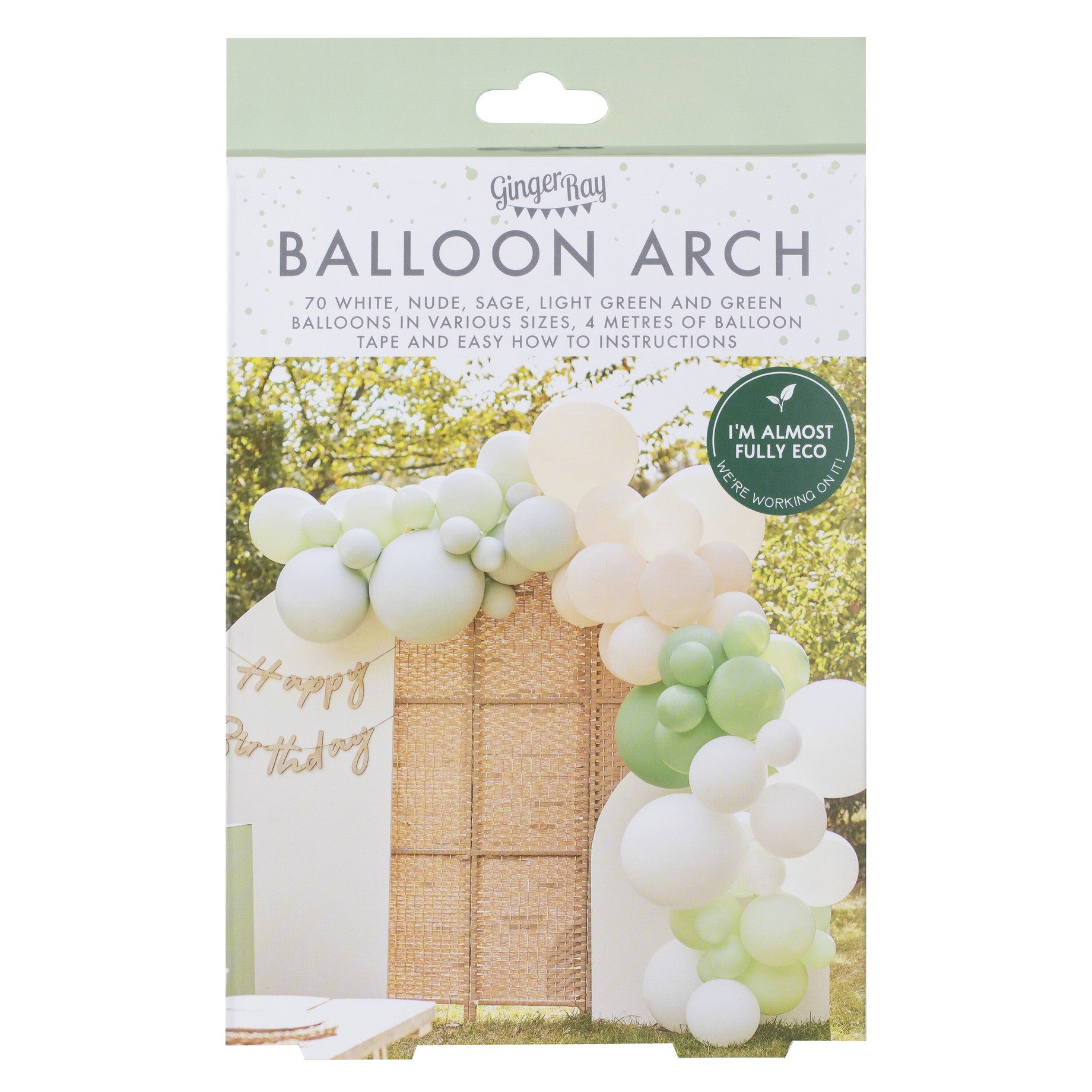 lok iz balonov nude mint zelena