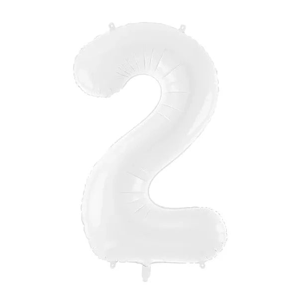 Balon broj - 2, bijeli, 86 cm