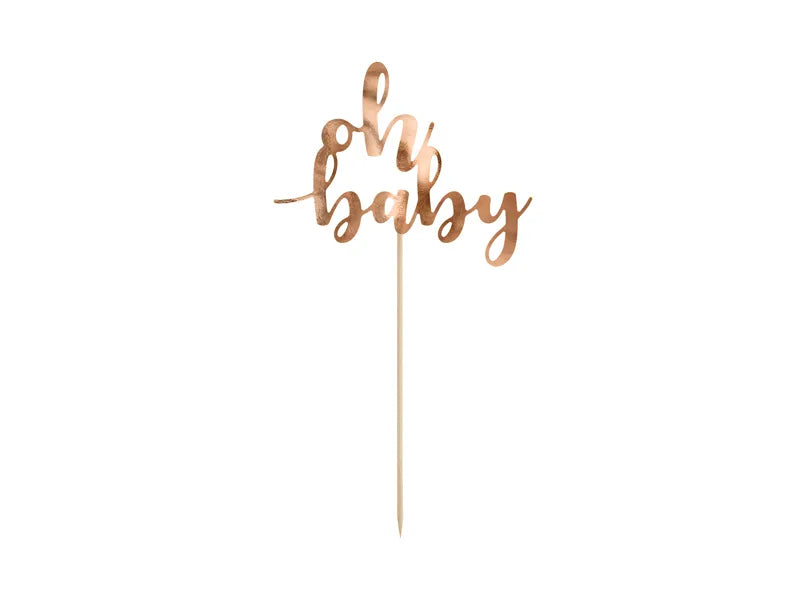 Pokrivač za tortu - Oh Baby, rose gold