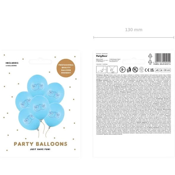 Baloni s printom - Baby papuče, plave boje