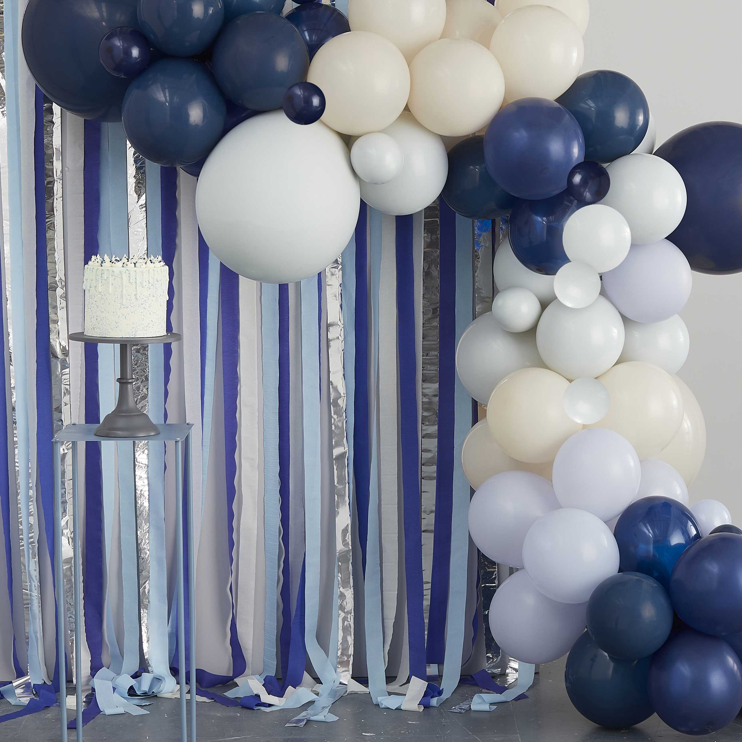 Balonska girlanda Ginger Ray - Blue, Cream & Silver