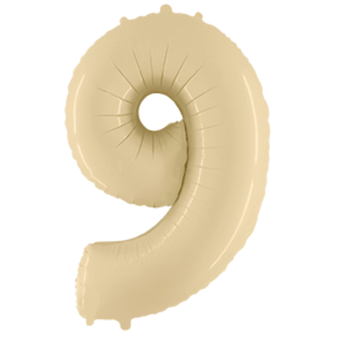Balon broj - 9, Satin Cream (bež), 102 cm