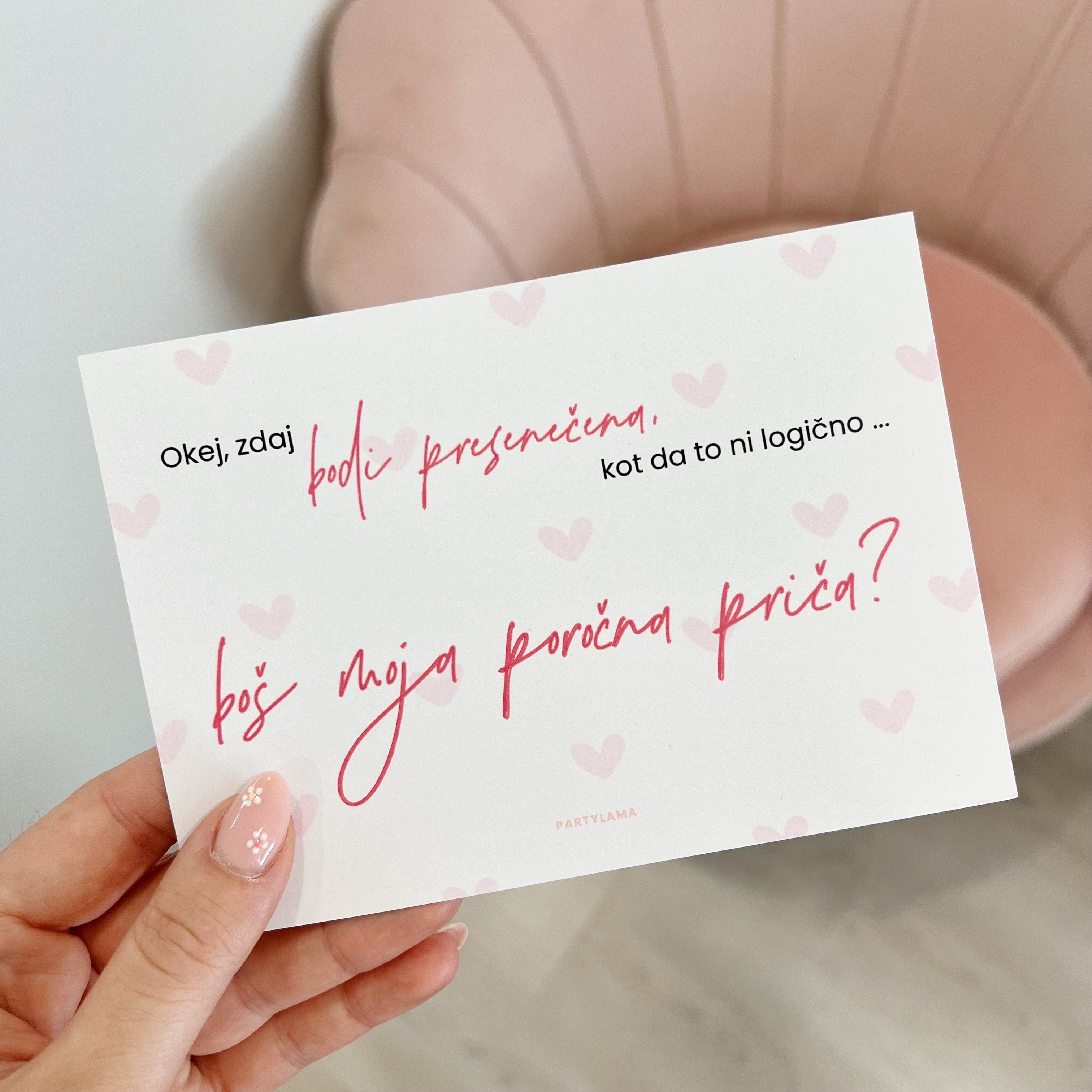 kartica za poročno pričo