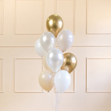 Paket balona - White & gold, 10 kom