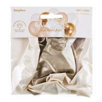 Paket balona - White & gold, 10 kom