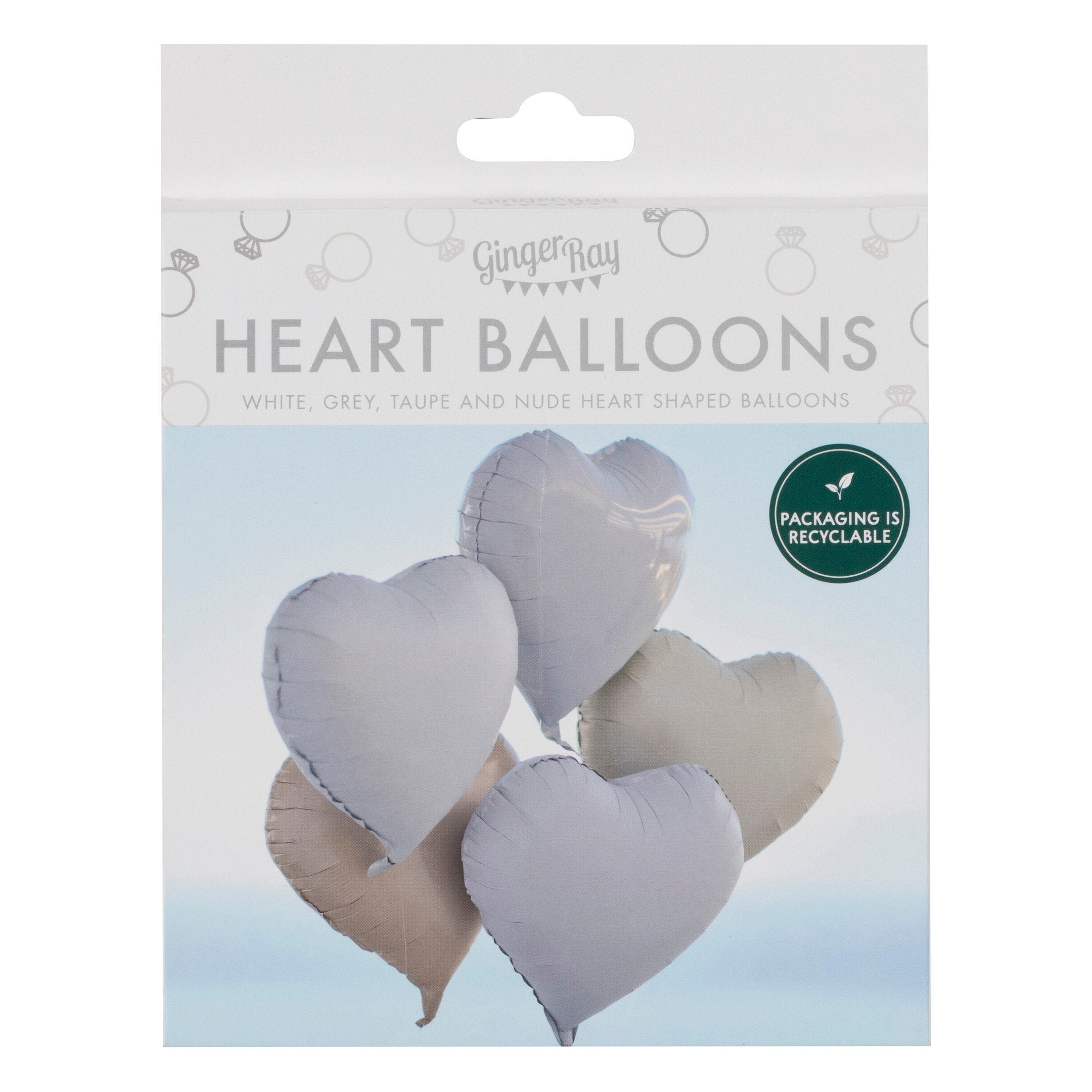 Paket balona Ginger Ray - Hearts neutral