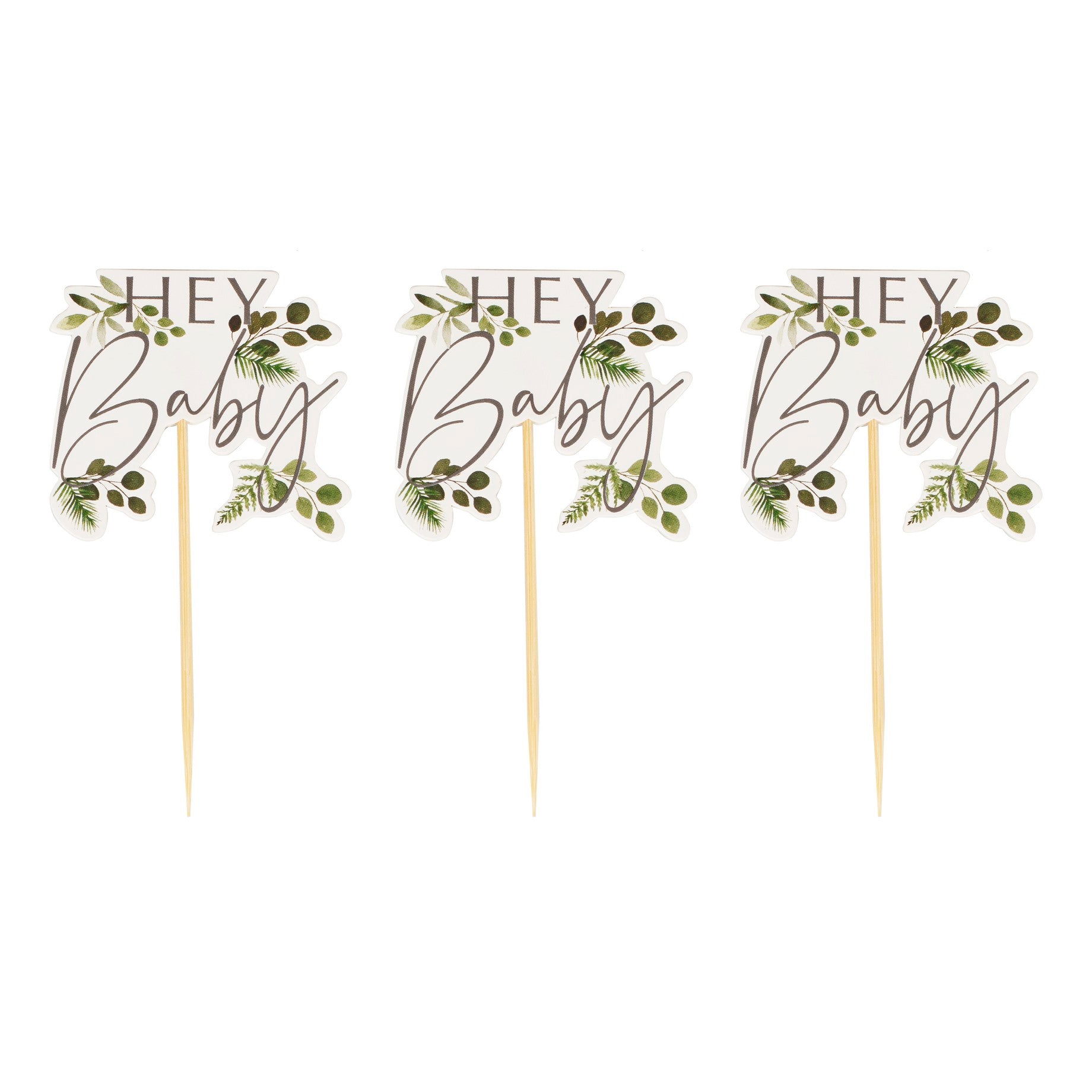 Cupcake toppers Ginger Ray - Hey Baby Botanical, 12 kom