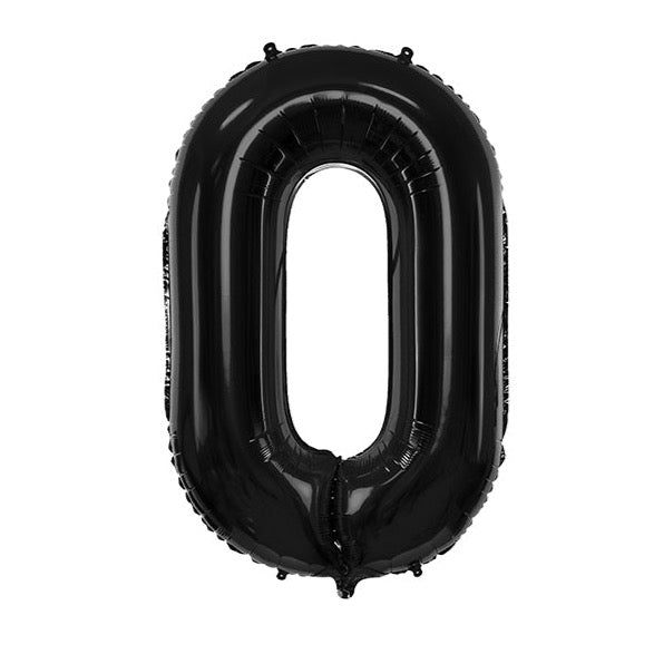 balon številka 0 črn