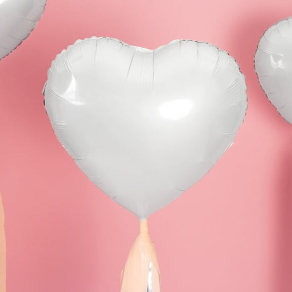 Folija balon - Srce, bijeli (1 komad)