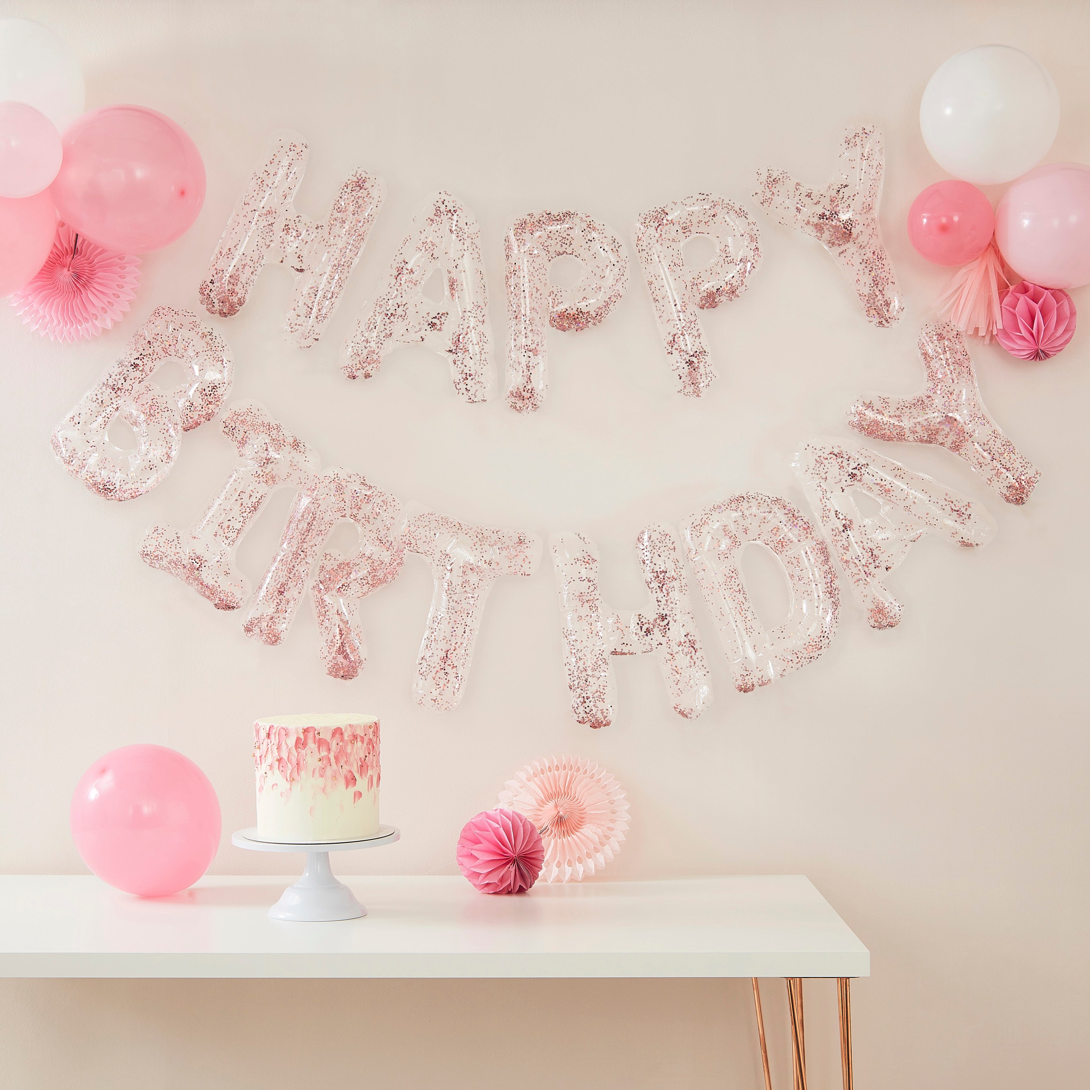 Balon folija natpis Ginger Ray - Sretan rođendan, glitter