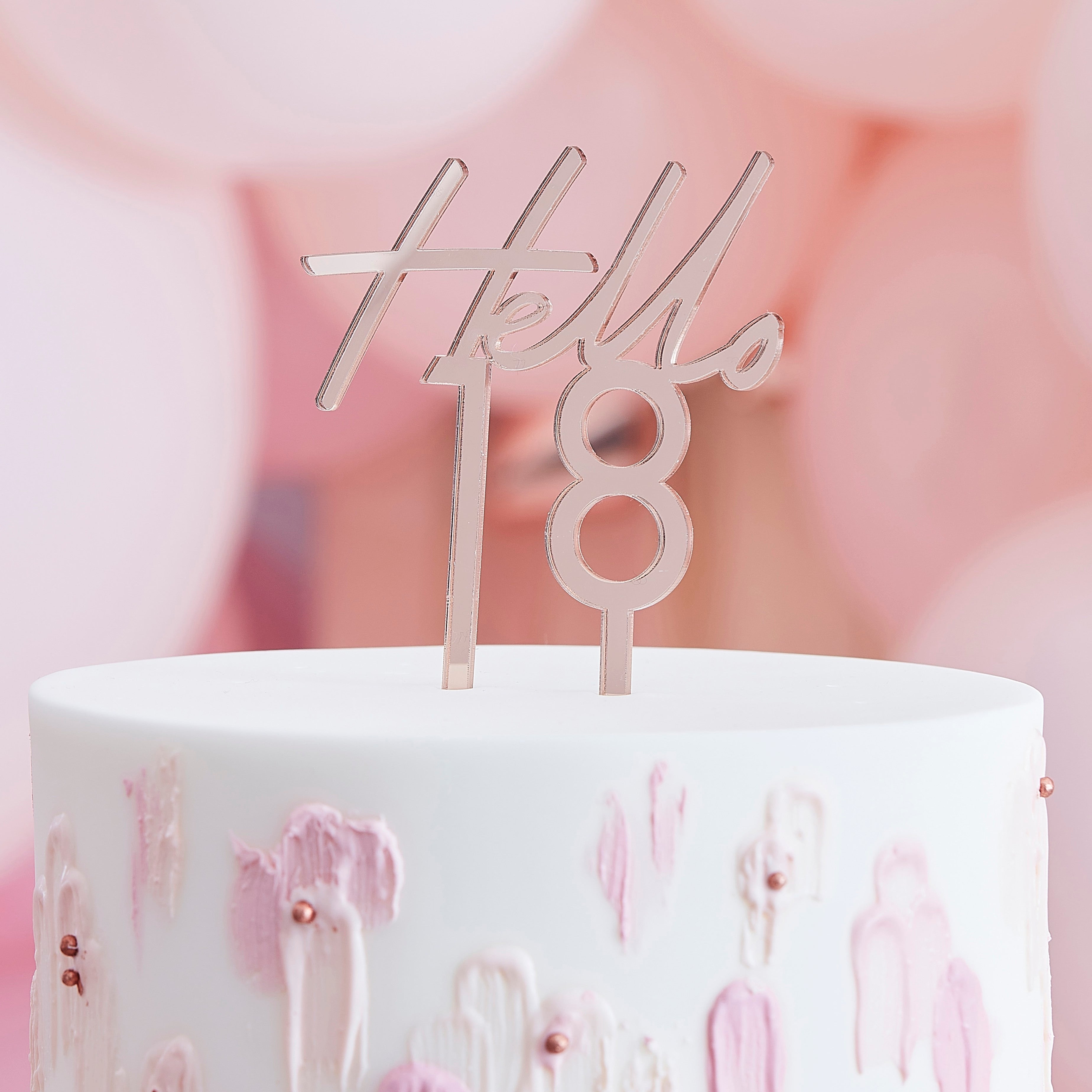 Pokrivač za tortu Ginger Ray - Hello 18, ružičasto zlato