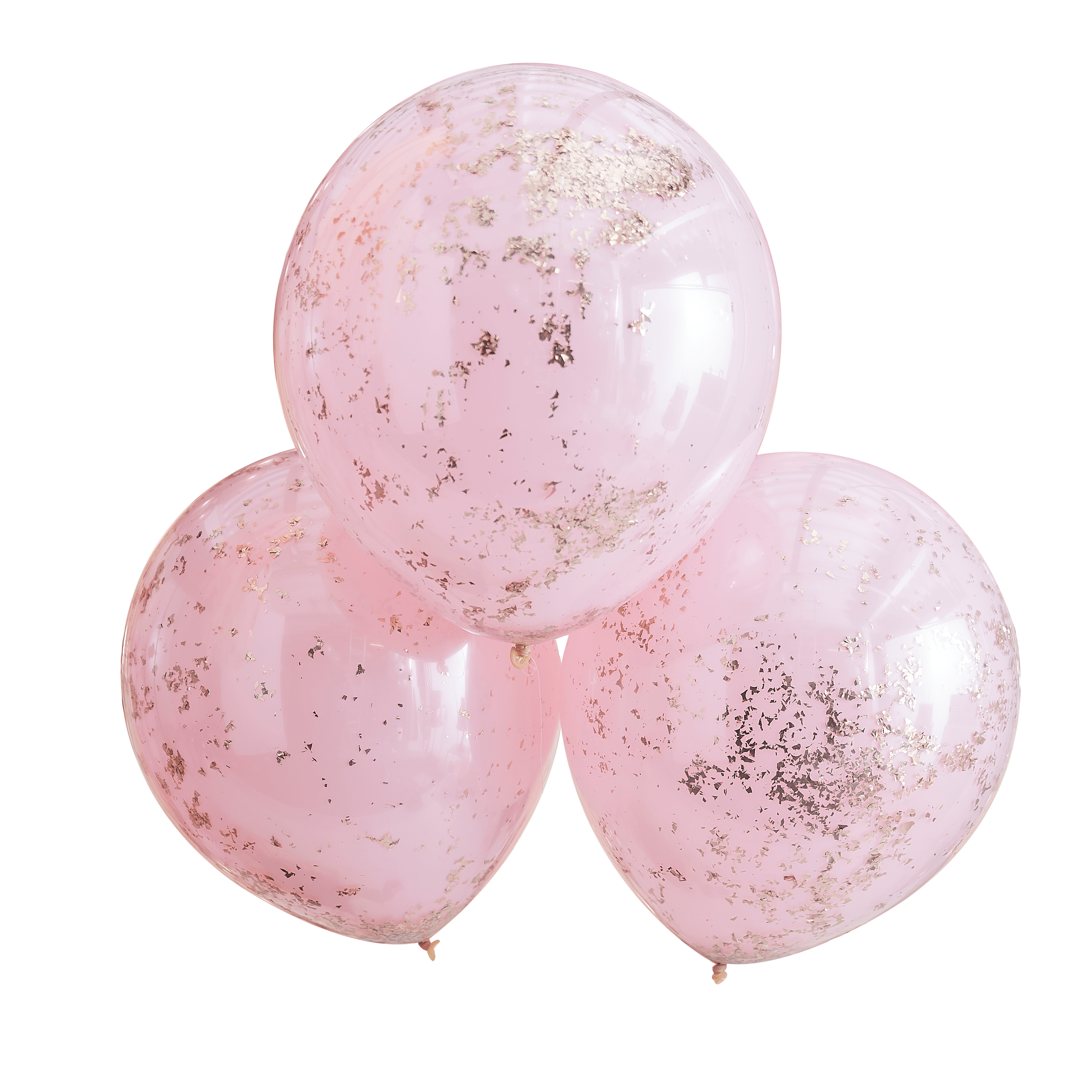 Lateks baloni s konfetima Ginger Ray - Pink & Rose Gold Double layer