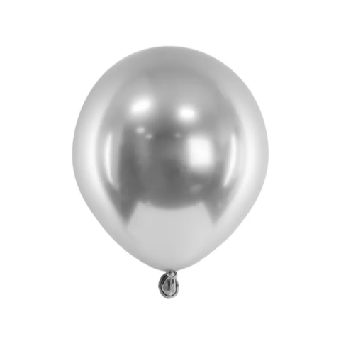 Mini baloni - sjajni srebrni (50 kom)