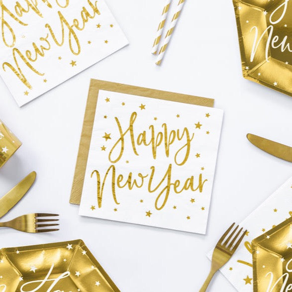 Salvete - Sretna Nova godina, zlatne i bijele