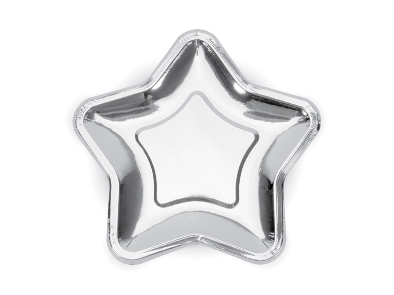 Papirnati tanjuri - Zvijezda, srebrni 