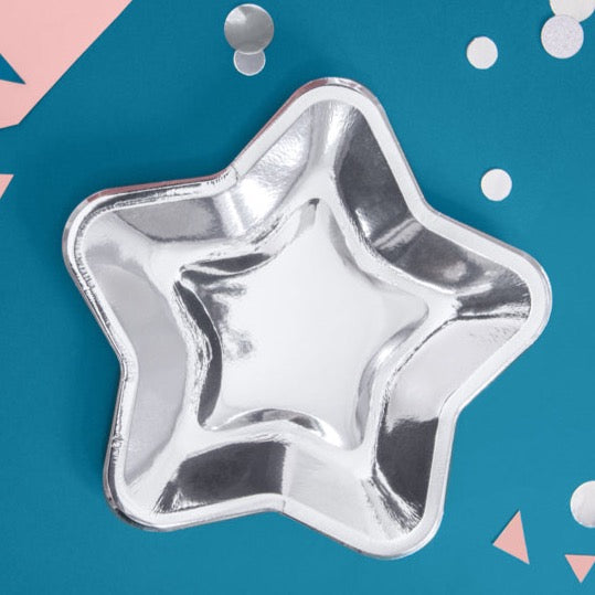Papirnati tanjuri - Zvijezda, srebrni 