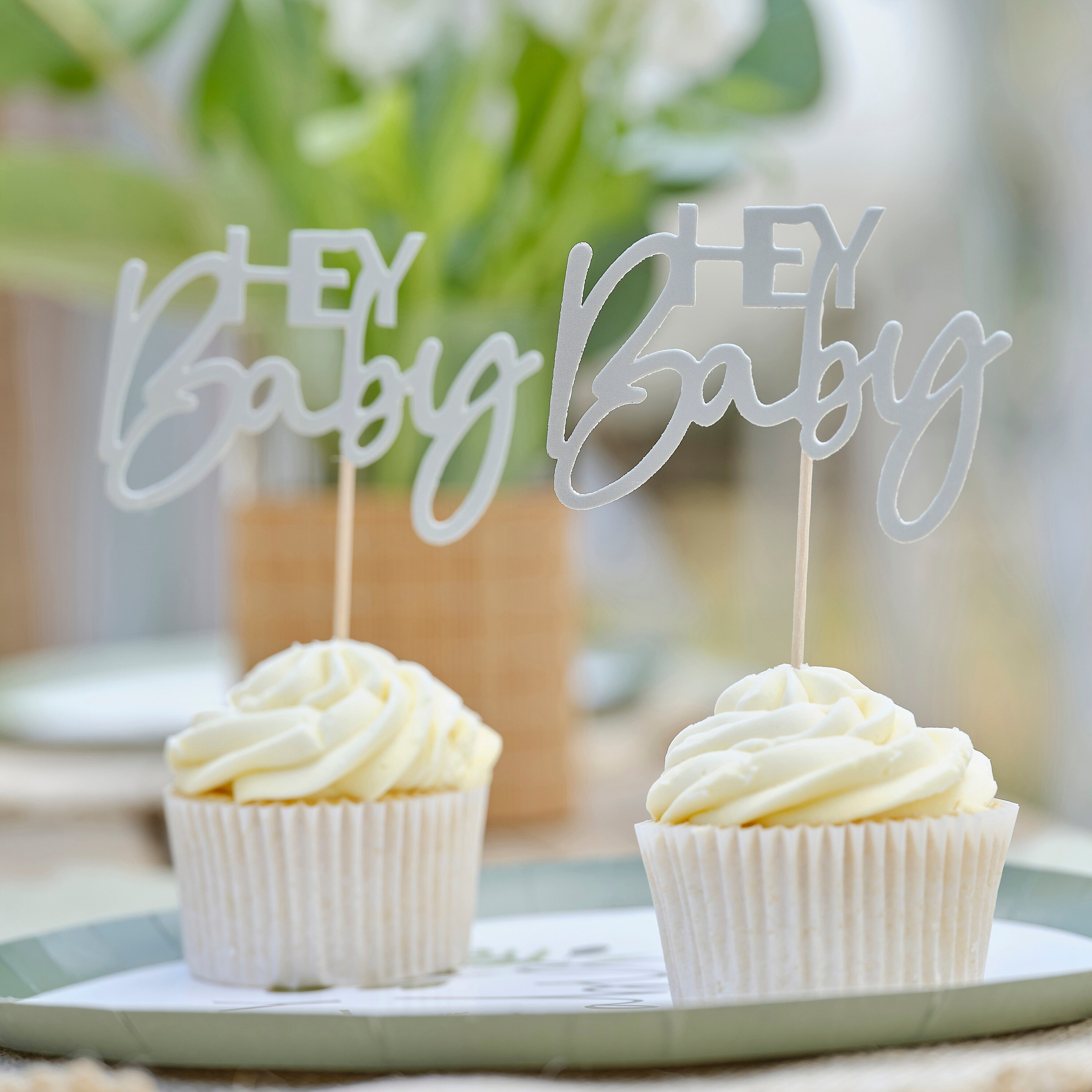 Cupcake toppers Ginger Ray - Hey Baby, 12 kom