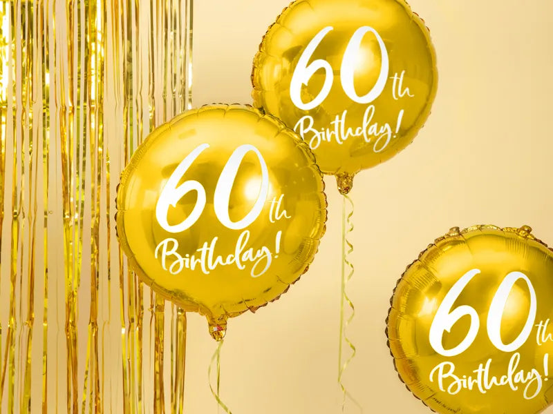 Balon od folije - 60. rođendan, zlatni