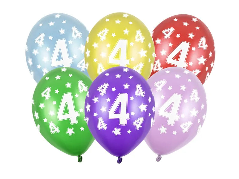 Metalik baloni - 4 godine, 6 kom