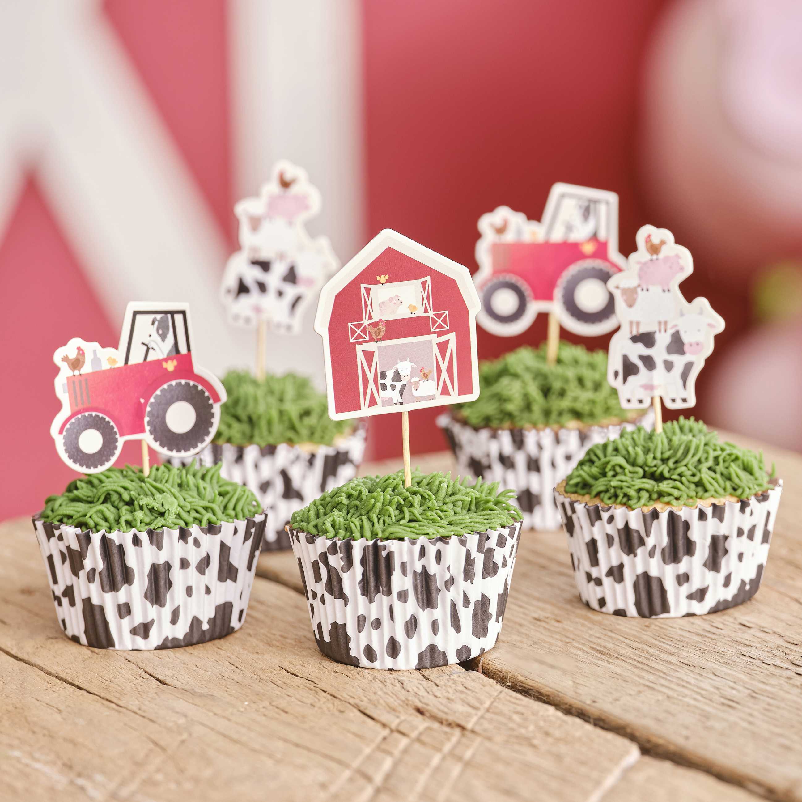 Cupcake toppers Ginger Ray - Farm Birthday, 12 kom